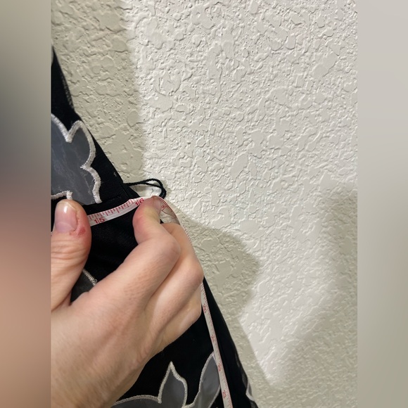 White House Black Market WHBM Strapless Black and Grey Floral Dress 12 - Picture 3 of 8